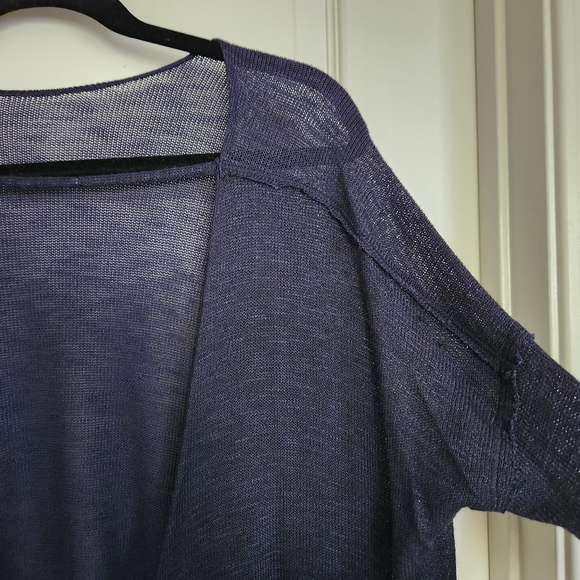 FREE PEOPLE Shadow Hacci Open Back Sweater in Navy Blue Size XS - Picture 4 of 9